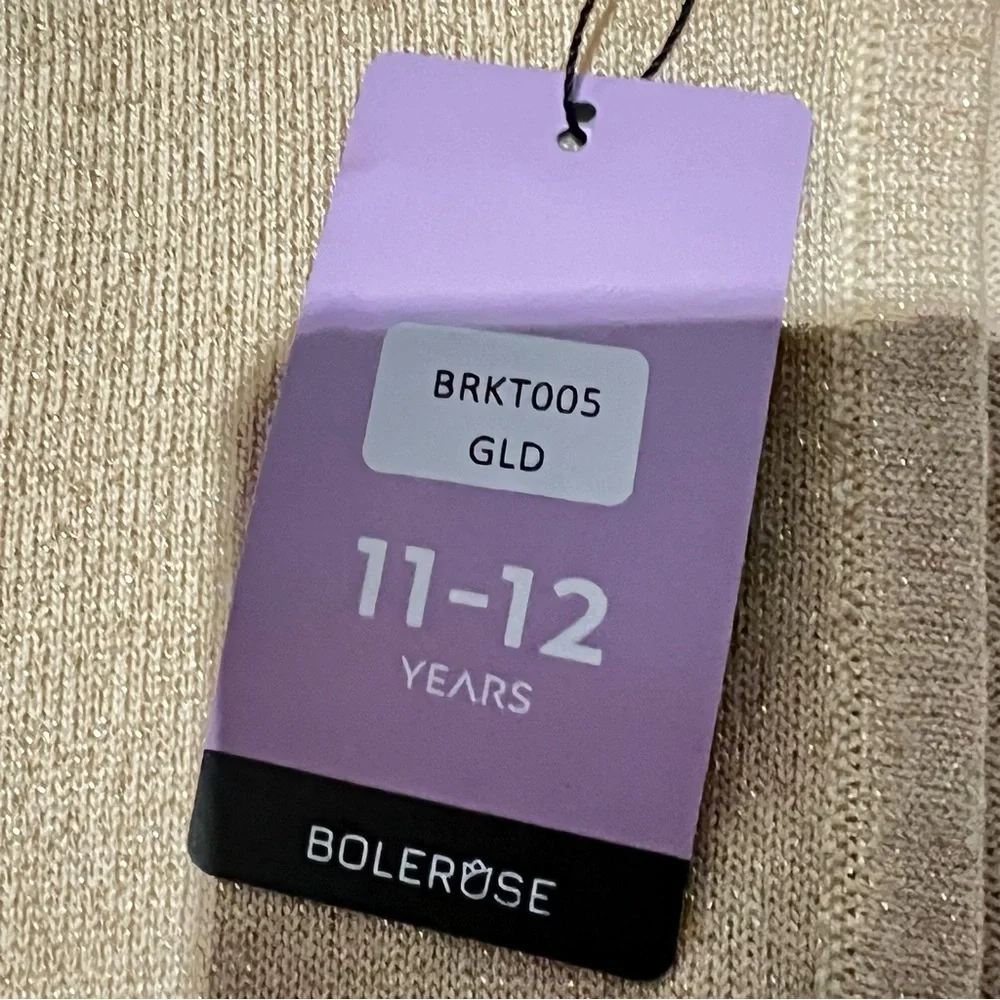 BOLEROSE Cream gold spelling Bolero Sweater girls 11-12